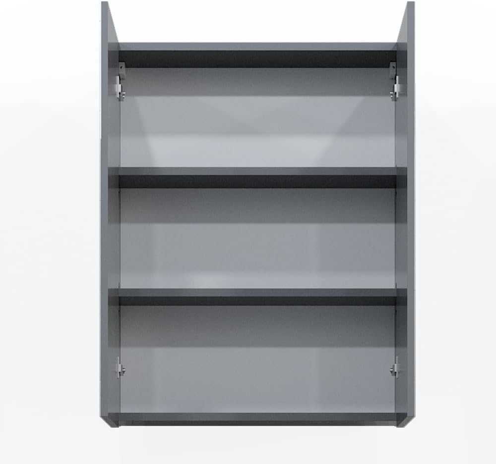 Шкаф с огледало за баня Vicco Фреди, антрацит висок гланц, 60 x 77 см