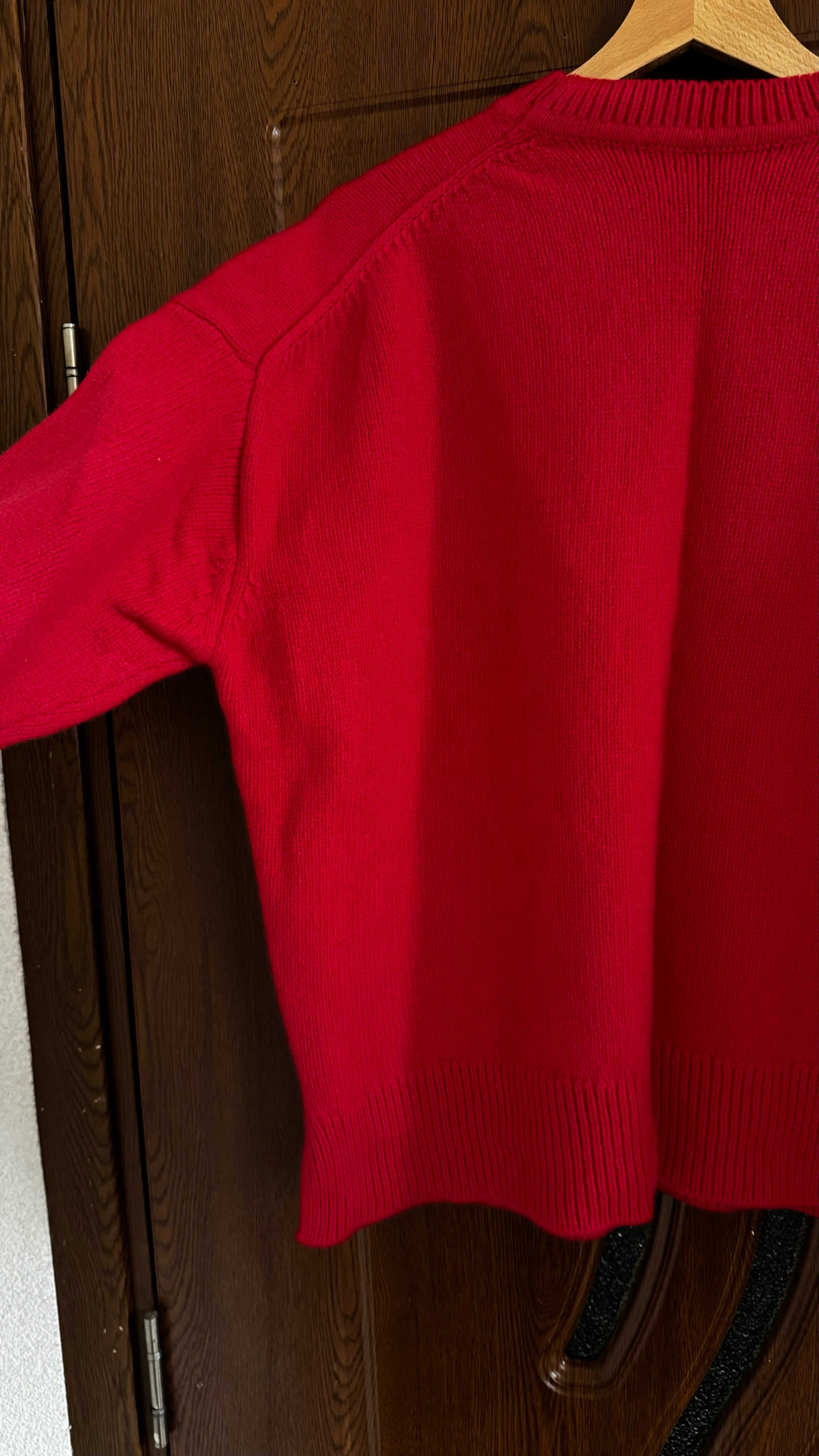Червен пуловер Зара, 100% вълна