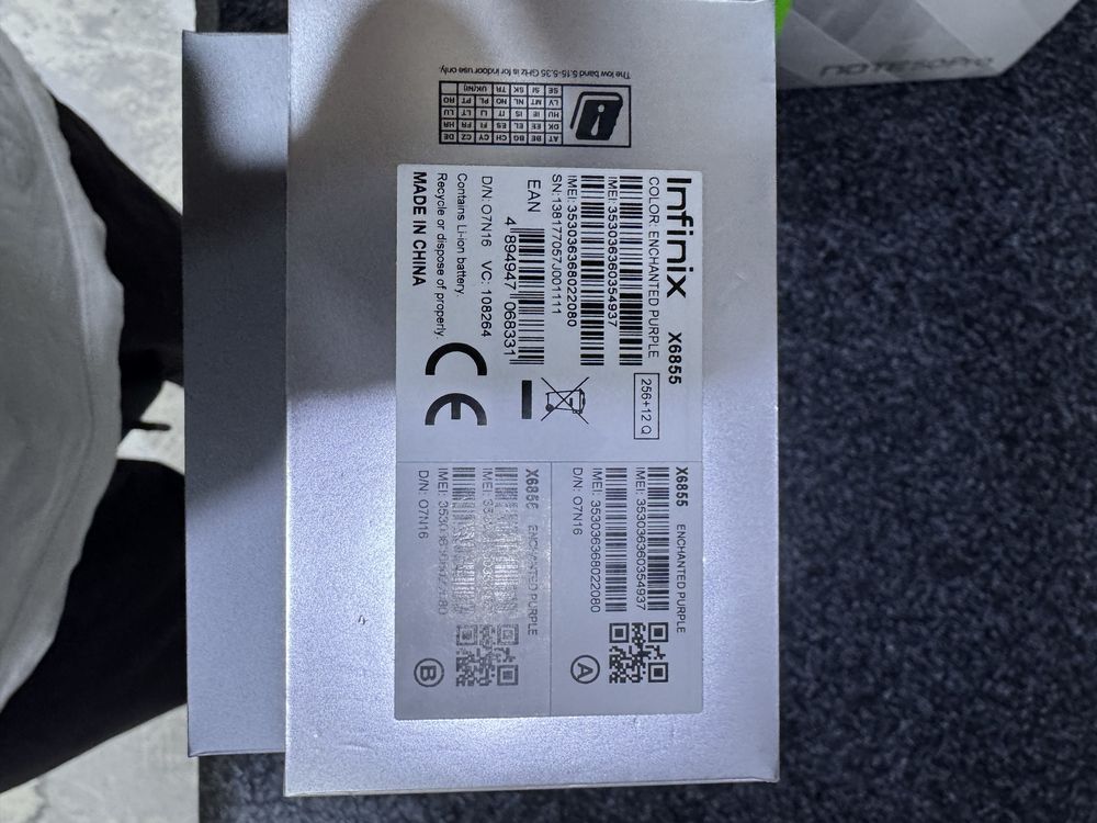 infinix Not 50 pro pamit 12.256g holati ideal karopka dak kamplekt