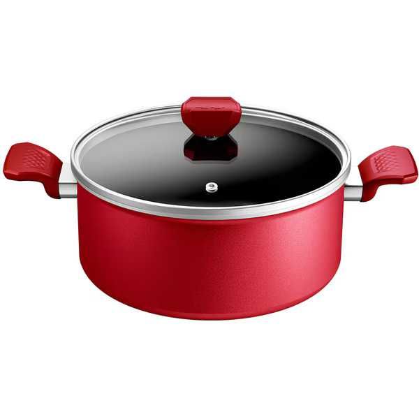 Oala TEFAL Daily Expert 24 cm cu Capac 4.7 litri Rosie Noua Sigilata