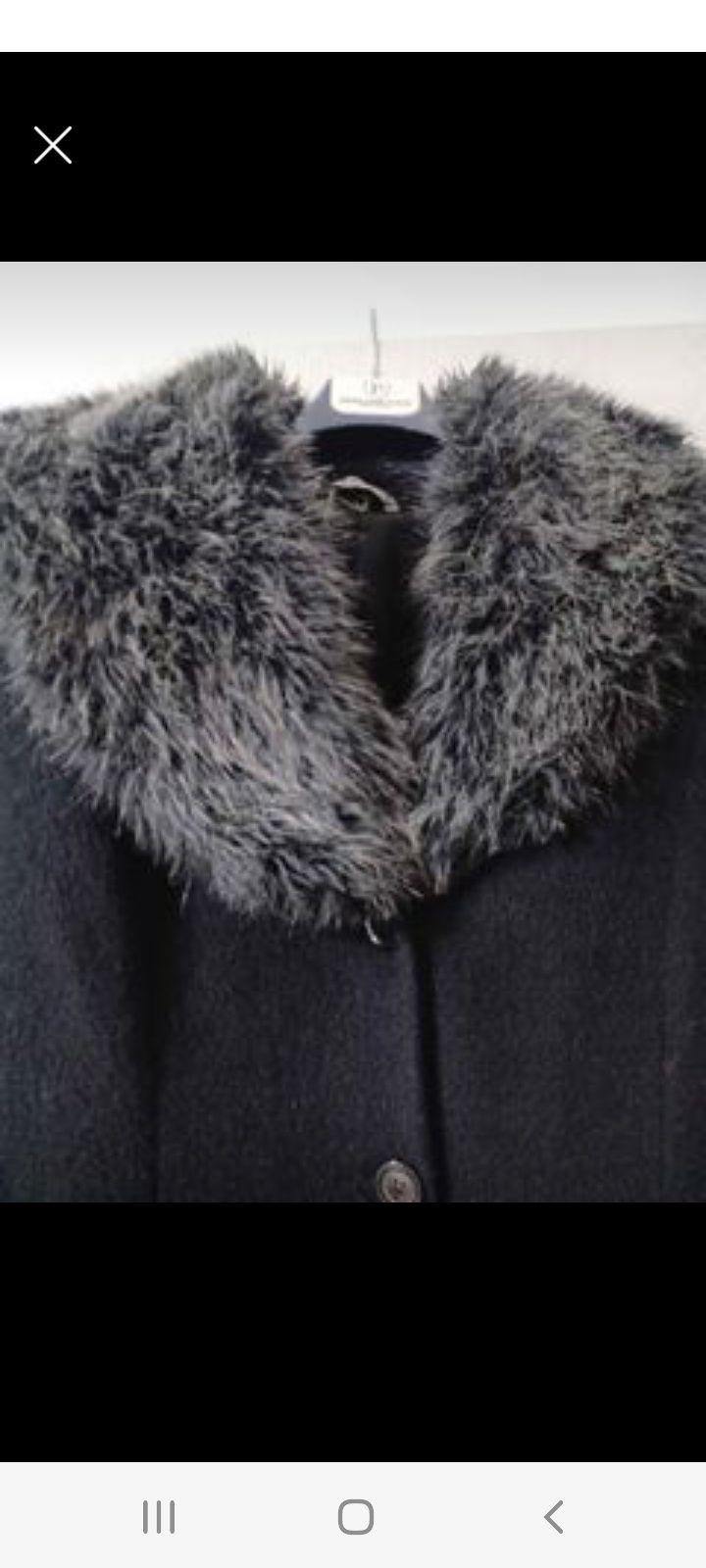 Дълго дамско черно палто  размер L-XL