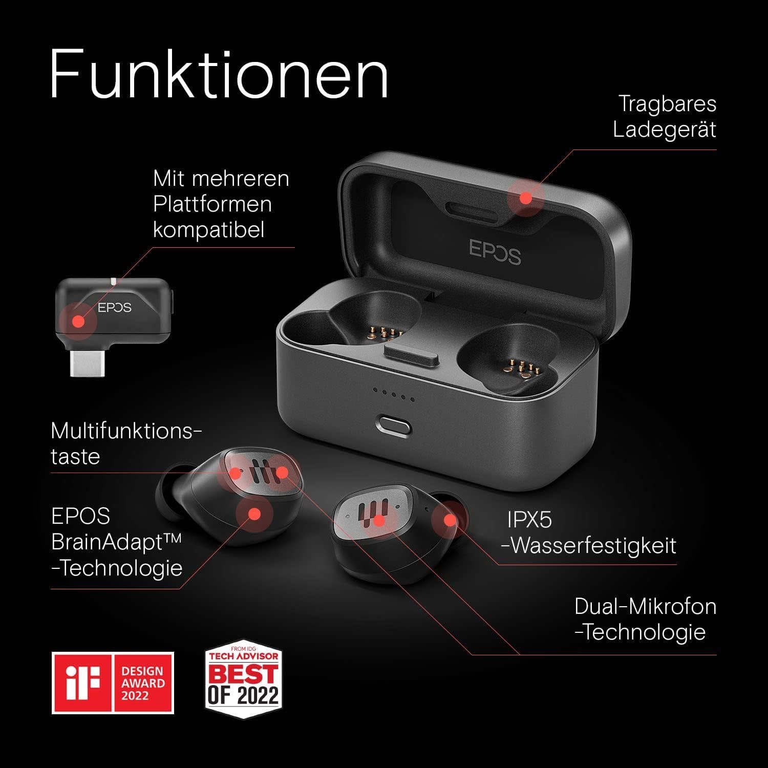 Căști wireless Sennheiser - EPOS GTW 270 Hybrid, TWS, negru,sigilat