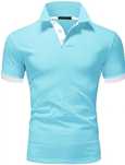 Tricou barbati tip polo,bumbac, new model,culoare turcoaz