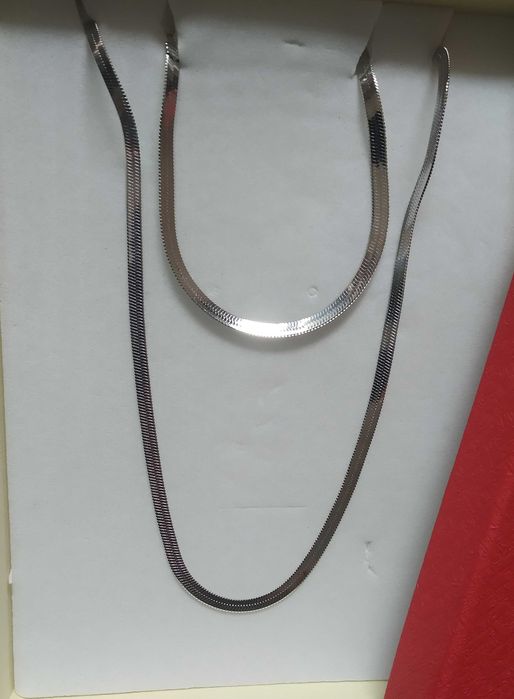 Мъжки, сребърен ланец/комплект.  В кутия.