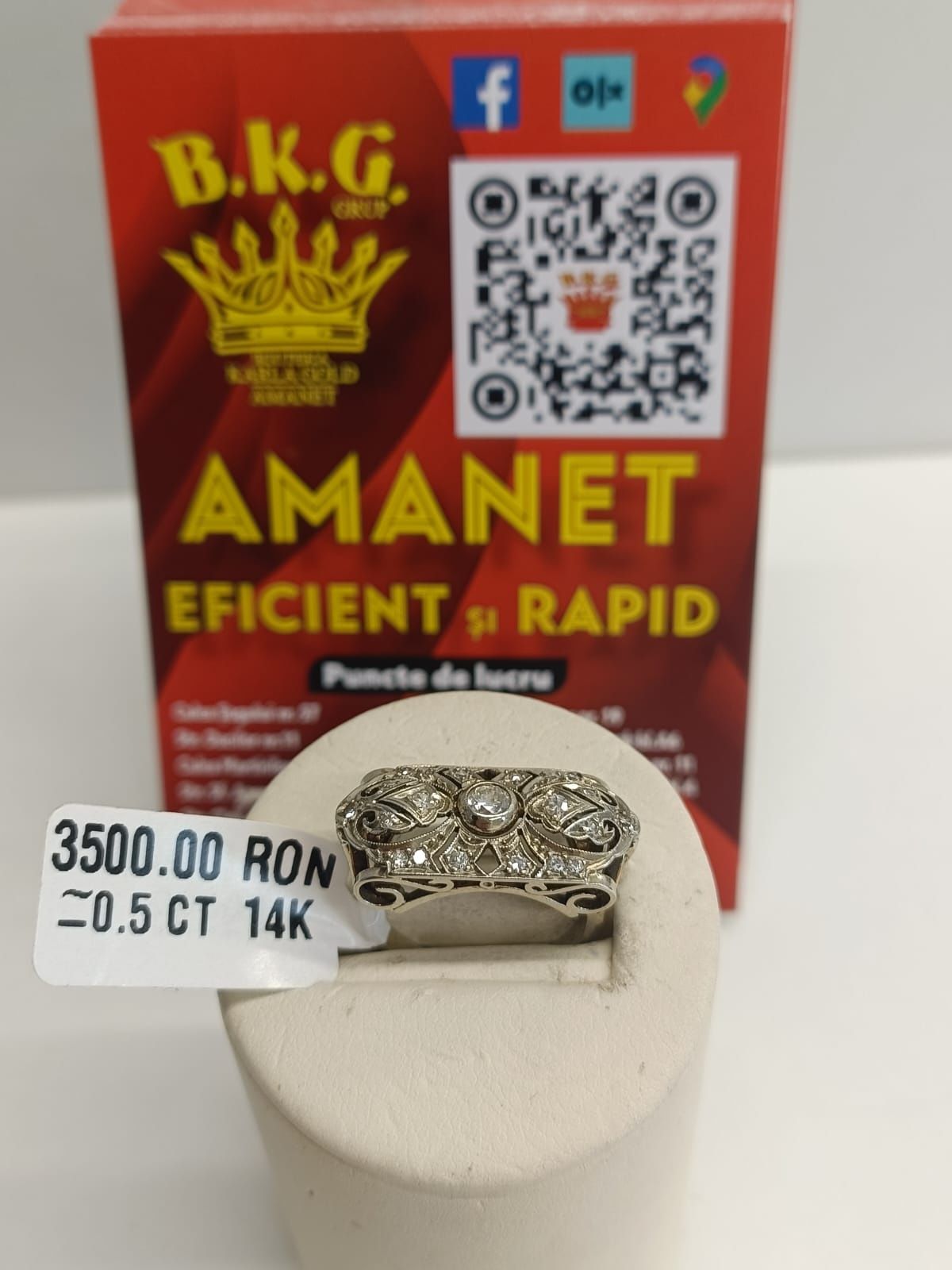 Inel din aur de 14K cu diamante Amanet BKG