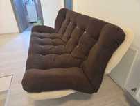Canapea extensibila 3 locuri  maro inchis + crem, 182 x 95 x 95 cm