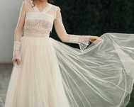 Rochie mireasa Divine Atelier matase si tulle marime 34-36 S