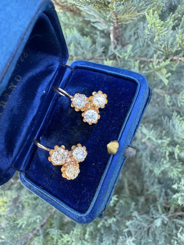 Cercei din aur si diamante