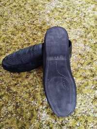 Мужская обувь, красивые кожаные туфли, б/у, 42 размер, черного цвета