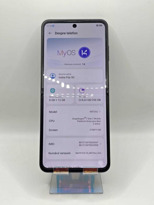 ZTE Nubia FLIP 5G, MEM 256GB, RAM 8GB, Black, Amanet Doamna Ghica