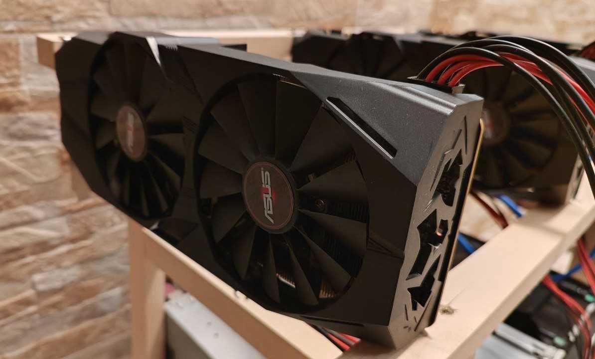Продавам 9 крипто копачки mining rig 27 бр x P104-100 (като GTX 1080)