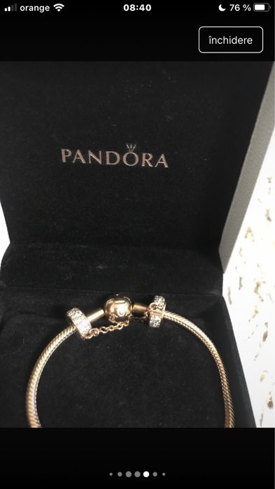 Bratara Pandora gold rose