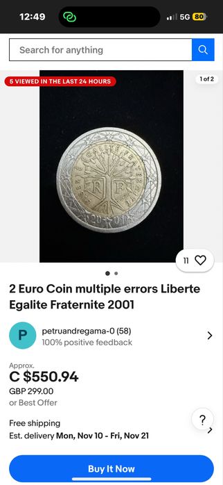 2 Евро от 2001 г.