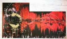 Tablou  abstract pe panza   si vopsea acrilica