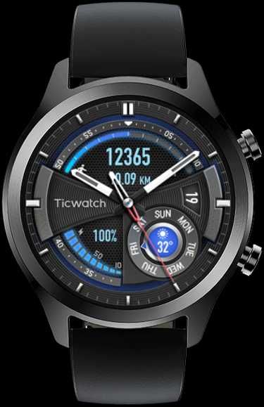 Ceas inteligent Mobvoi TicWatch C2+ Onyx,NFC,G pay,GPS