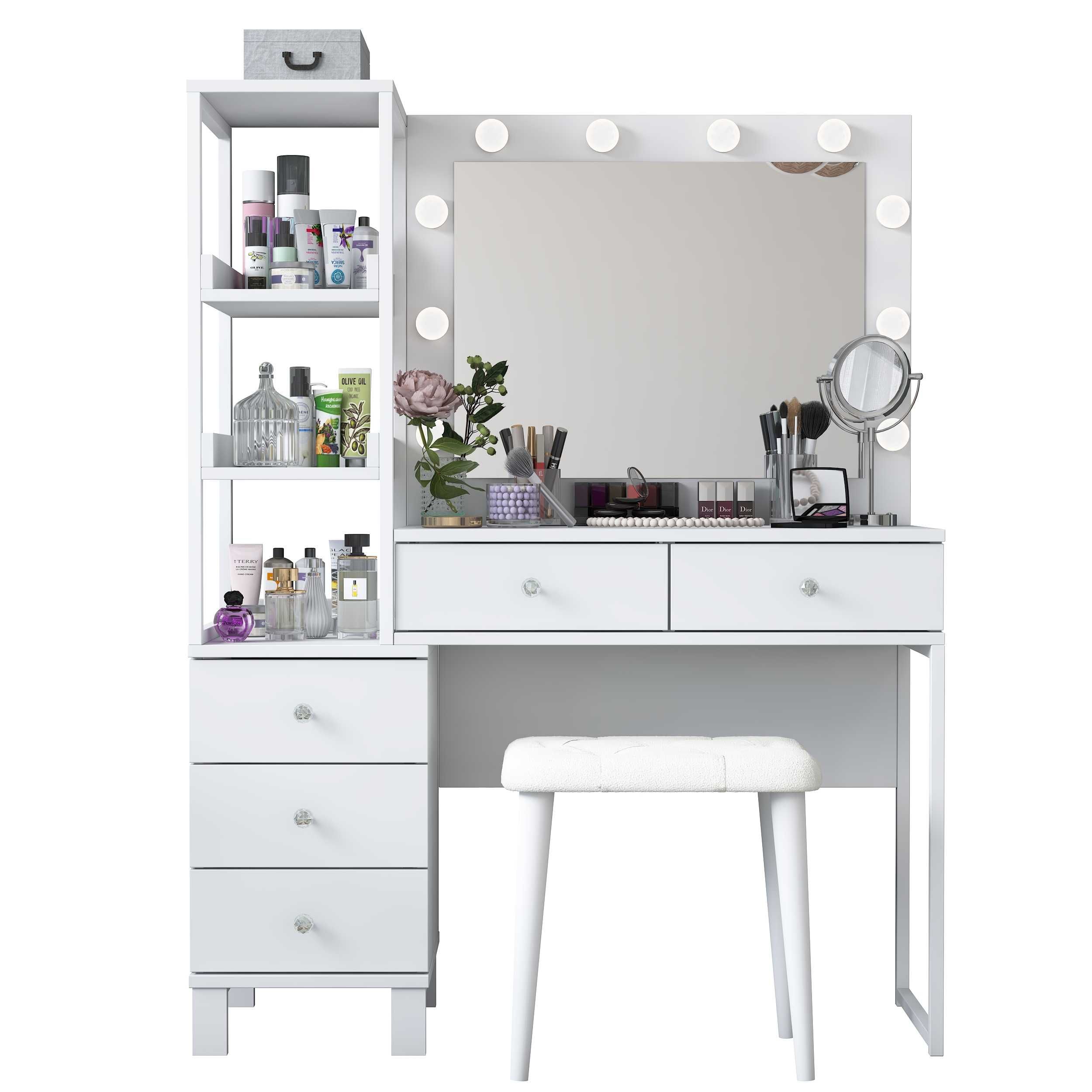Тоалетка с Огледало и LED Осветление Puzzle-home 3852