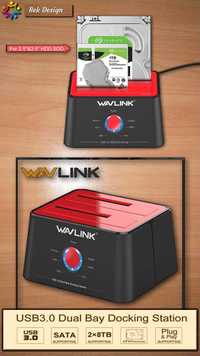 Док-станция "WAVLINK" ST334U c автономного клонирования два диска