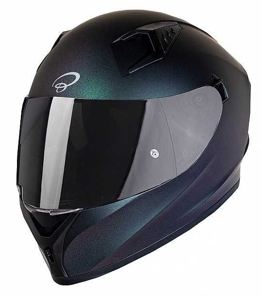 Casca moto Black Atom Verde Cameleon Mat