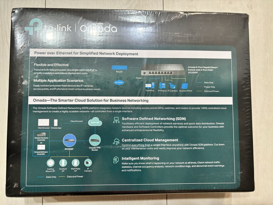 Switch 8 porturi Comutator tp-link SG2008P, 8x1000Mbps 4xPOE+