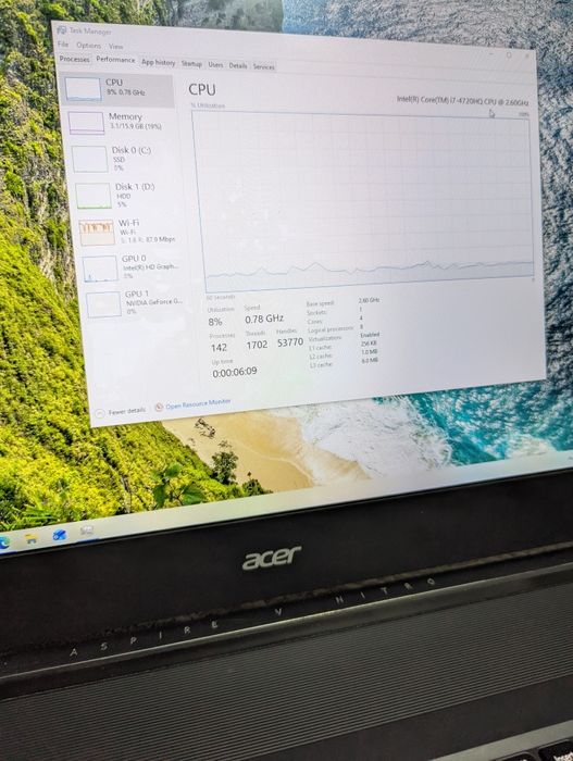 Acer nitro 17inch i7 16gb GTX 4gb