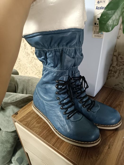 Сапоги женские кожаные