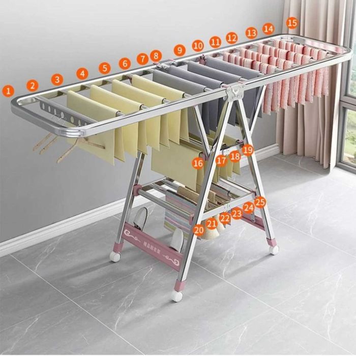 Suport pliabil metalic pentru uscat rufe 150x90x46 cm