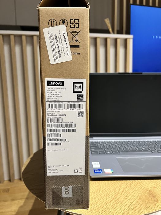 Laptop Lenovo ThinkBook 16 G6 IRL, i7-13700H, 16GB DDR5, 512 GB SSD