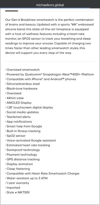 Часовник Smartwatch Michael Kors Gen6 Bradshaw