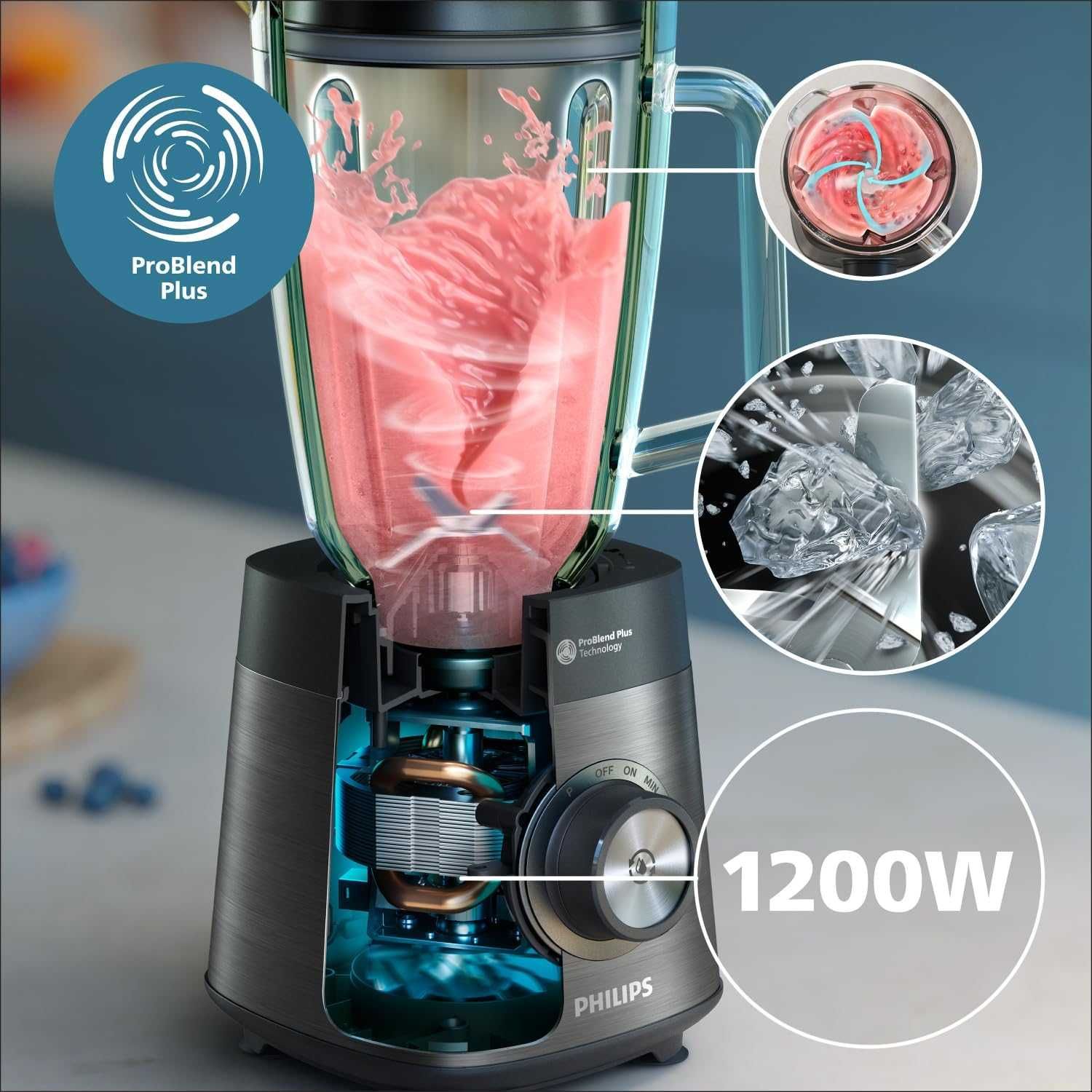 Блендер Philips серия 5000 1200W. Технология ProBlend Plus  2л