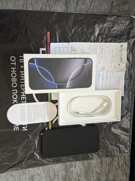 КАТО НОВ 512GB iPhone 16 Pro Max Vivacom Гаранция 2026 Black / Черен