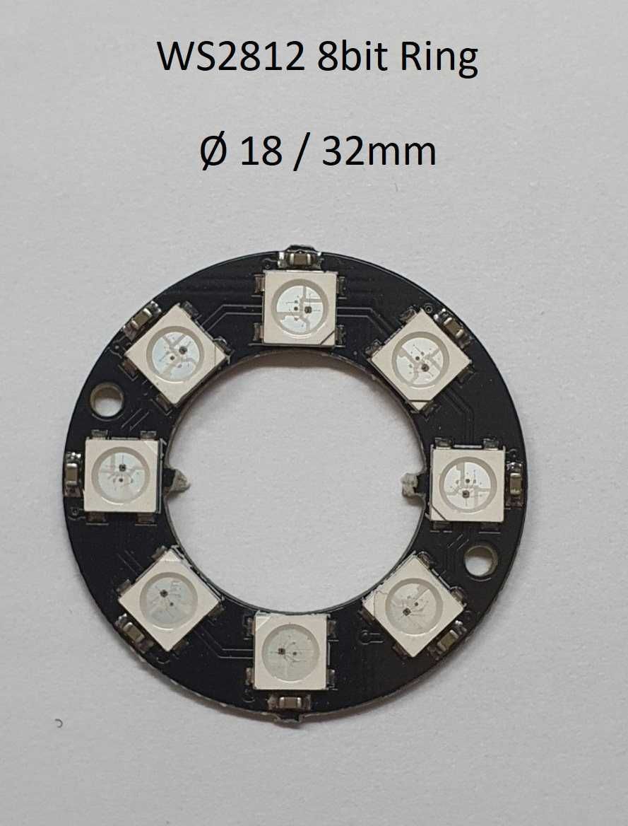 WS2812 Led strip, 8bit, Ring: 8,16,24,32 bit, matrix: 8x8, 8x32, 16x16