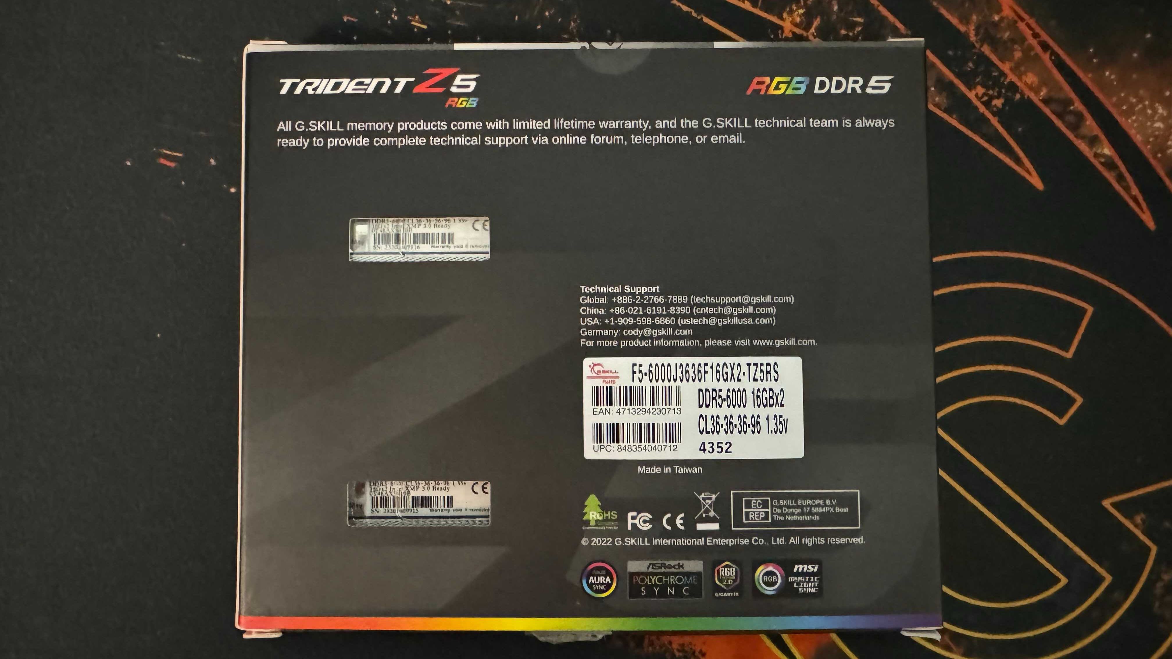 DDR5 Trident Z5 RGB 32GB 6000MHz cl36