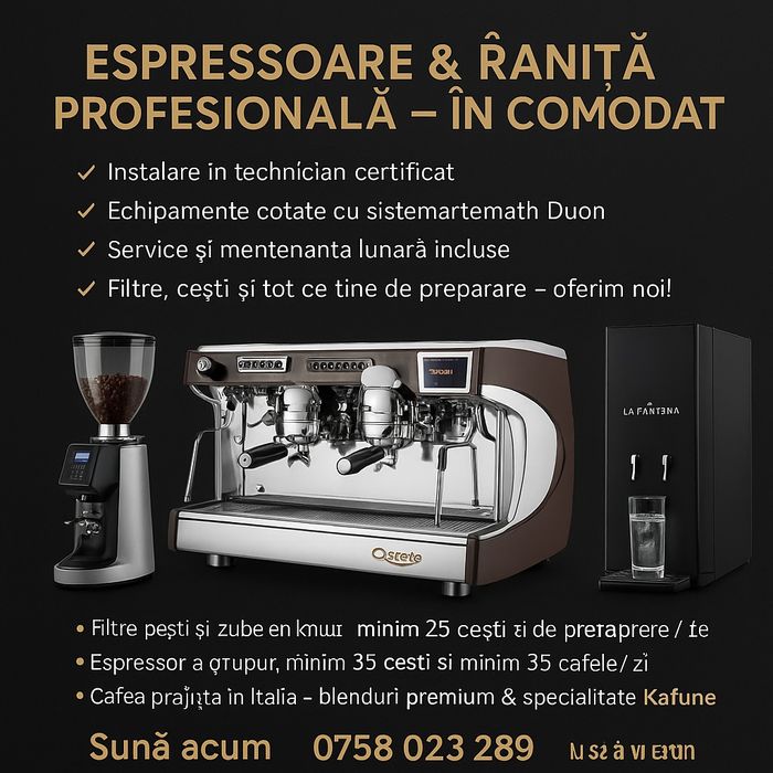 Espressoare profesionale comodat