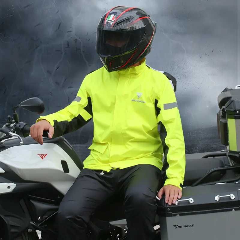 Echipament Moto Impermeabil,ploaie Motowolf Unisex- Geaca si Pantaloni