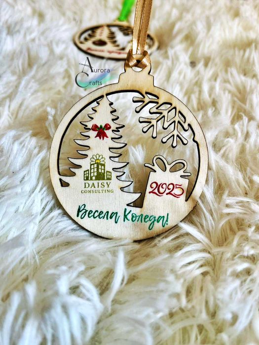 Брандирани/фирмени/корпоративни дървени коледни играчки