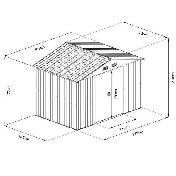 Magazie de gradina depozitare XXL - 303 x 236 x 190 cm , YX108
