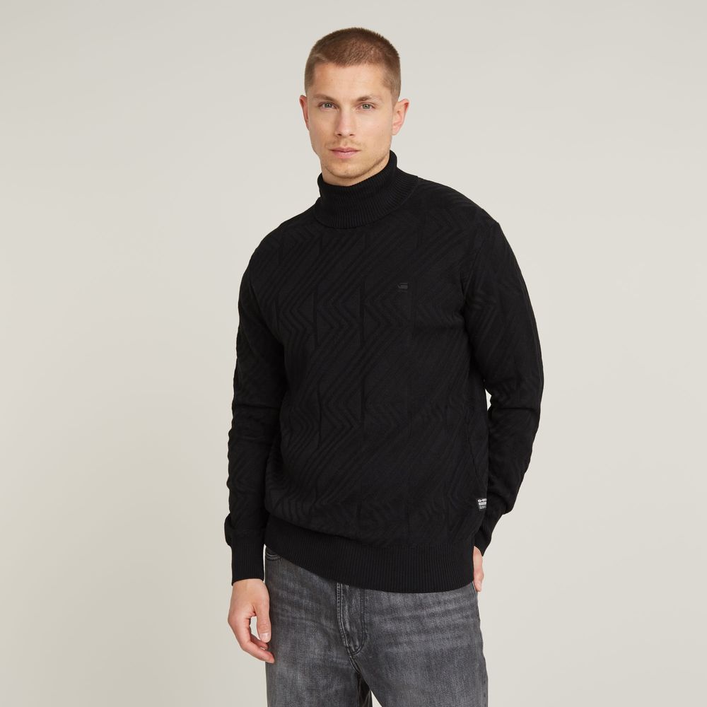 G-Star RAW Zig-Zag Structure Turtle Knitted ОРИГИНАЛНО мъжко поло - L