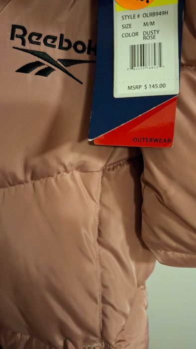 Reebok зимно яке с качулка в пудрено розово – M,L