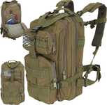 Rucsac militar verde impermeabil 26L cu sistem MOLLE curea lombara