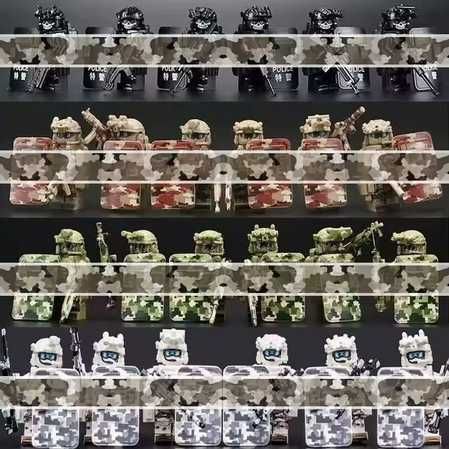 Set 24 figurine soldati tip Lego cu accesorii