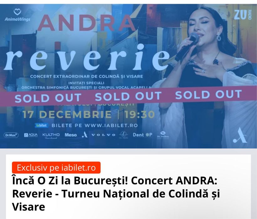 Vand 8 bilete la Andra pe data de 17 Decembrie