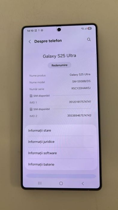 Telefon mobil Samsung Galaxy S25 Ultra, Dual SIM, 12GB RAM, -A-