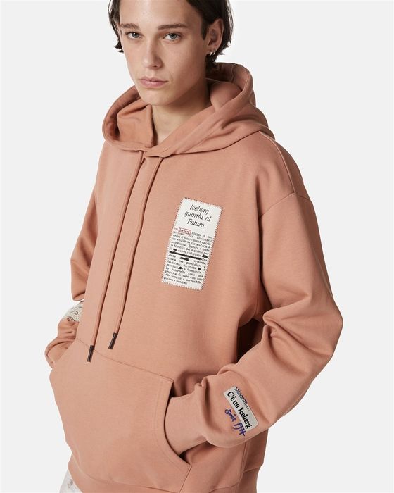 Мъжки суичър Iceberg Relaxed Fit Cotton Hoodie In Terracotta