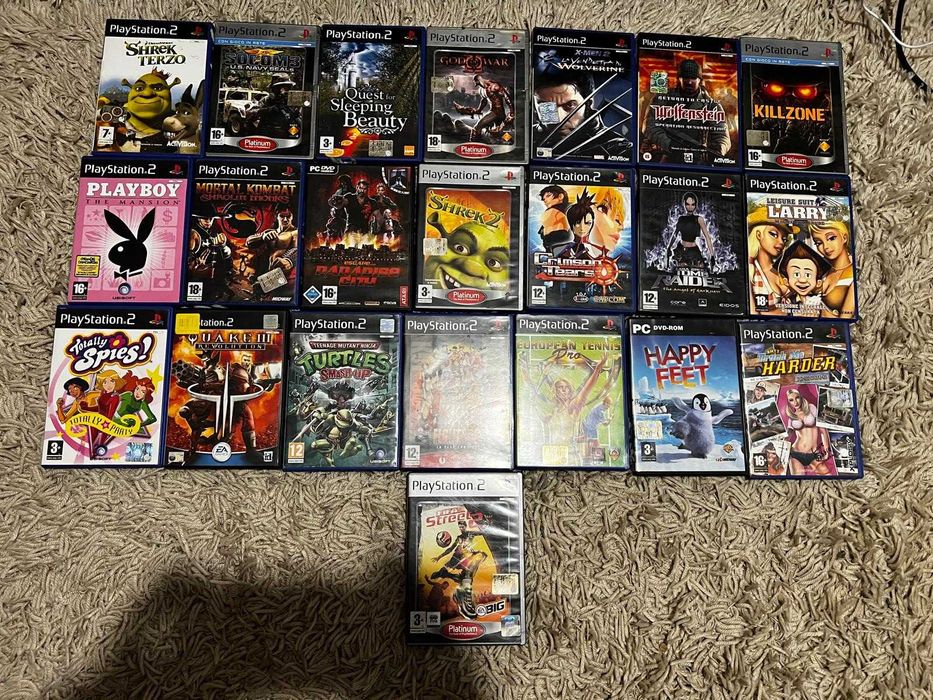 Pachet PlayStation 2 (PS2) Slim Funcțional + Manetă + Lot Jocuri