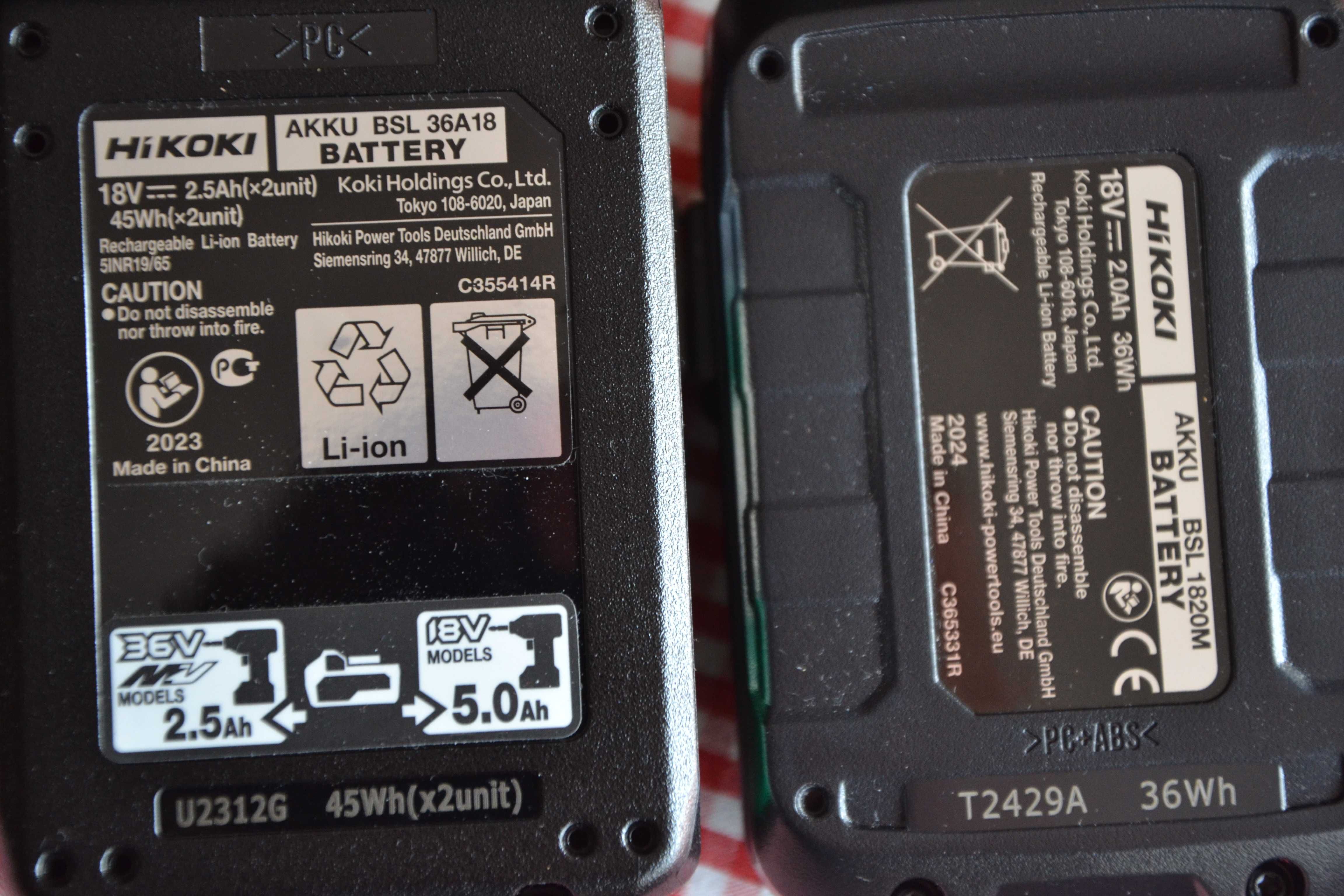 Нови батерии HITACHI/HIKOKI 18V/36V, 2.0Ah и 5.0Ah