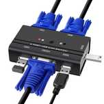 Switch KVM VGA 2 PC 1 monitor, 2 porturi USB VGA