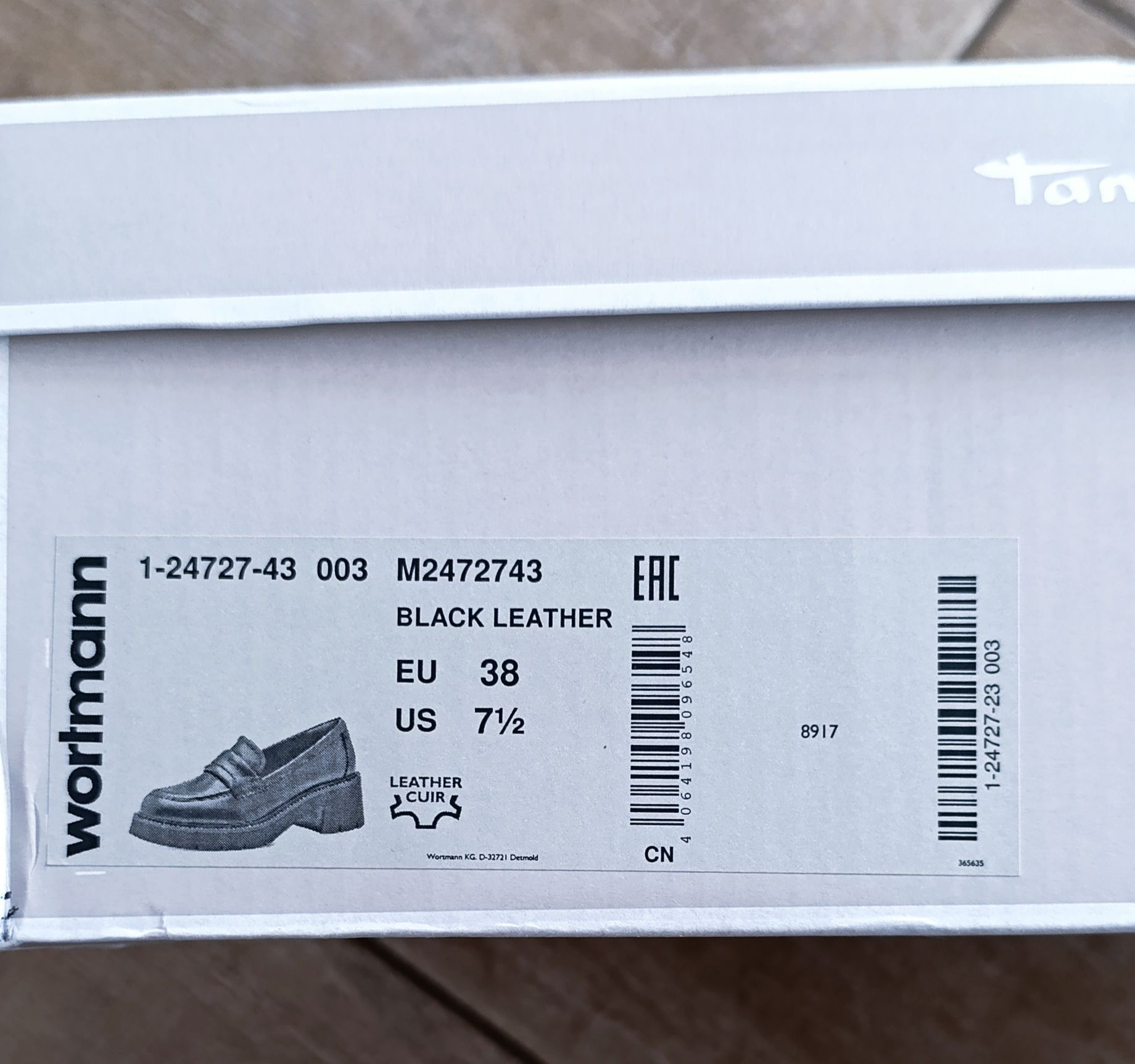Дамски кожени обувки Tamaris Comfort Lining черни