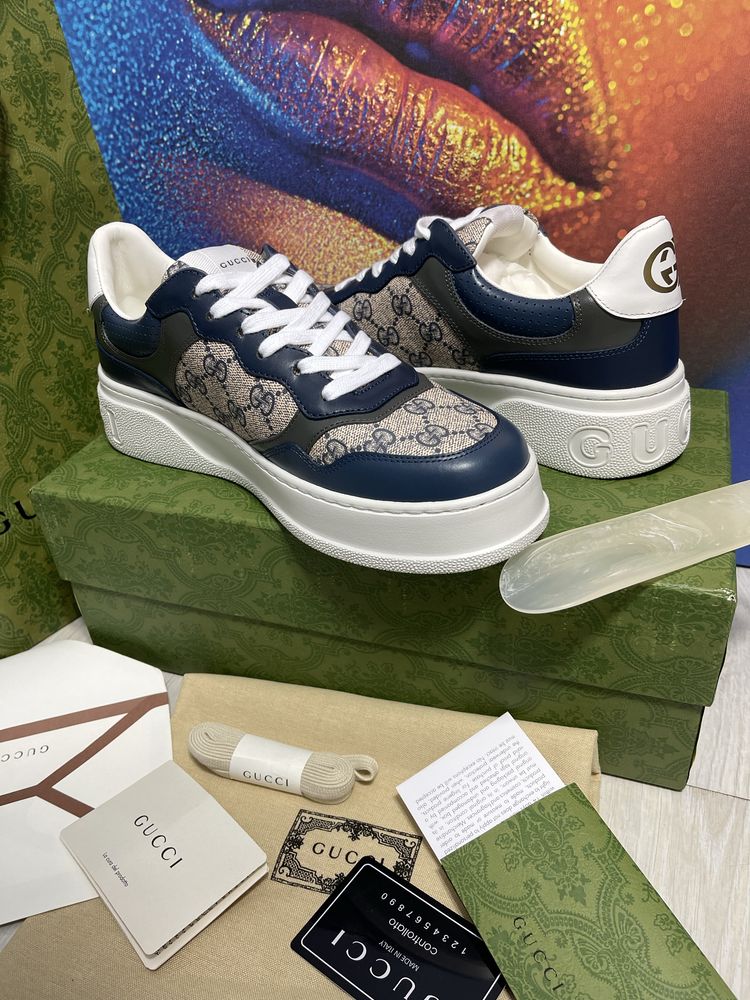 Adidasi Gucci GG piele naturala 100% Full Box colectie noua