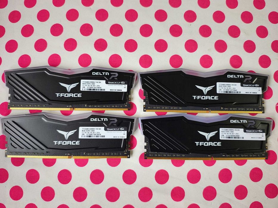 Memorie Ram Team Group T-Force RGB Black 32GB (4x8GB) DDR4 3000MHz.