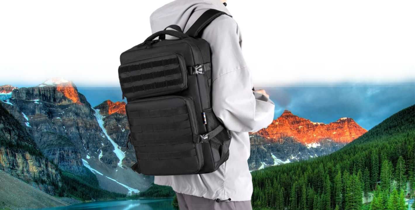 Ghiozdan Design Militar, Spatios, Casual, pentru Drumetii, Negru